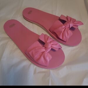 Francis Valentine Sandy Cloud Pink Bow Slide Sandals